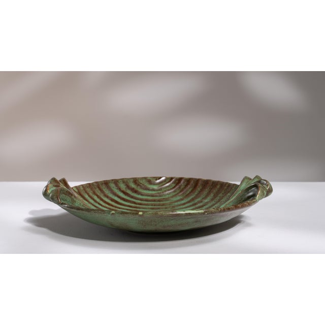 1970s Germany Forest Green Ceramic Serving Bowl For Sale - Image 11 of 15