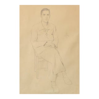Study of a Young Man, 1938, Pencil on Paper For Sale