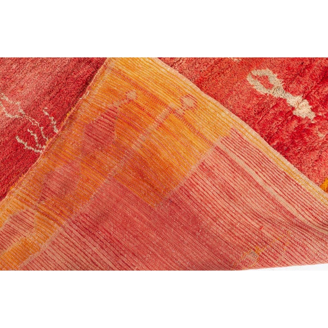 Red Doris Leslie Blau Vintage Tribal Moroccan Red Orange Wool Rug For Sale - Image 8 of 8
