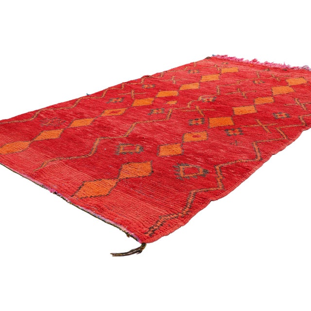 21939 Vintage Boujad Moroccan Rug, 03'06 x 06'02. The Mother's Blessing: A Vintage Boujad Moroccan Masterpiece of Sacred...