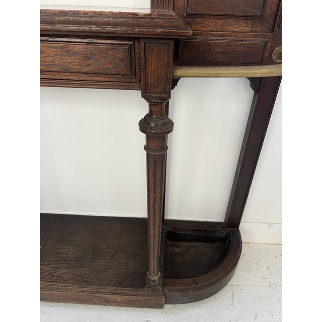Brown 20th Century Louis XVI Console Coat Rack with Bronze Panthers For Sale - Image 8 of 15