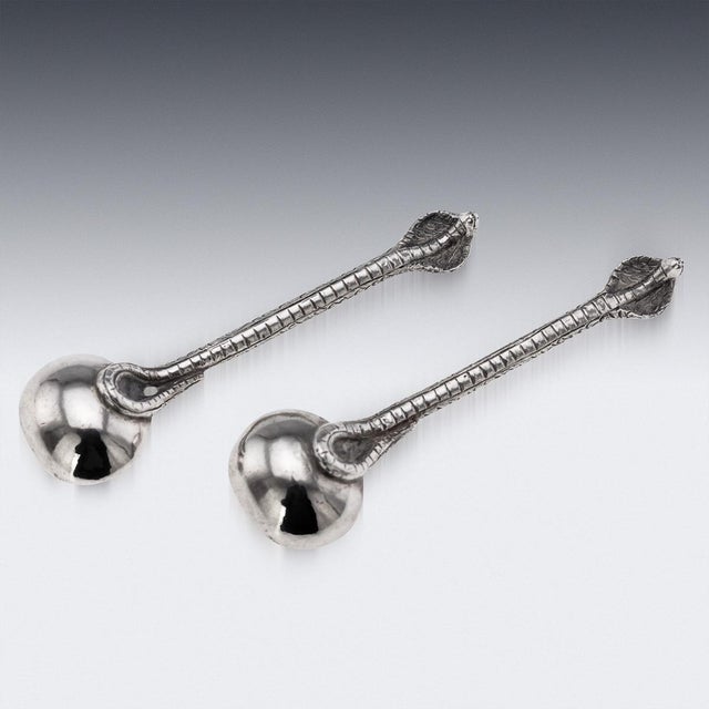 Antique Indian Silver Condiment Set by Oomersi Mawji, Bhuj, 1890s, Set of 3 For Sale - Image 15 of 18