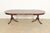 Wood Baker Furniture Style Regency Mahogany Double Pedestal Extension Dining Table, Newly Refinished For Sale - Image 7 of 14