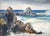 1960s Mid Century Big Sur Seascape Oil Painting by Hartzell Harrison Ray For Sale - Image 5 of 5