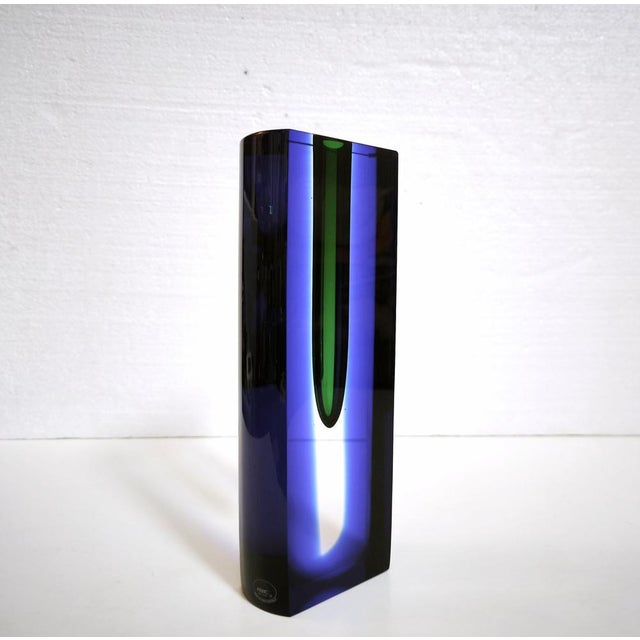 Blue Vintage Glass Sommerso Vase by Pavle Havelka for Princ Art Glass, Czech, 1990s For Sale - Image 8 of 18