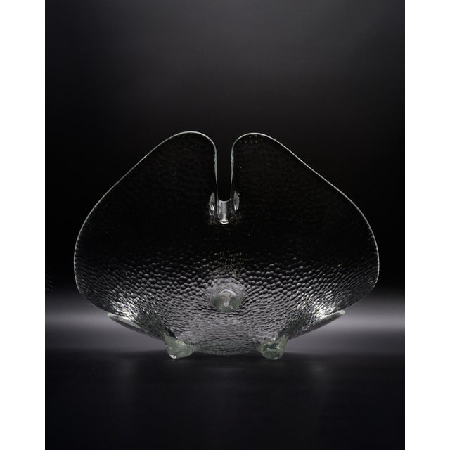 Glass Textured Glass Centerpiece Bowl from Peill & Putzler, Germany, 1970s For Sale - Image 7 of 12