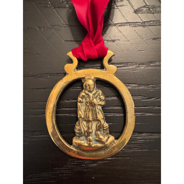 English Vintage English Horse Brass Ornament For Sale - Image 3 of 3