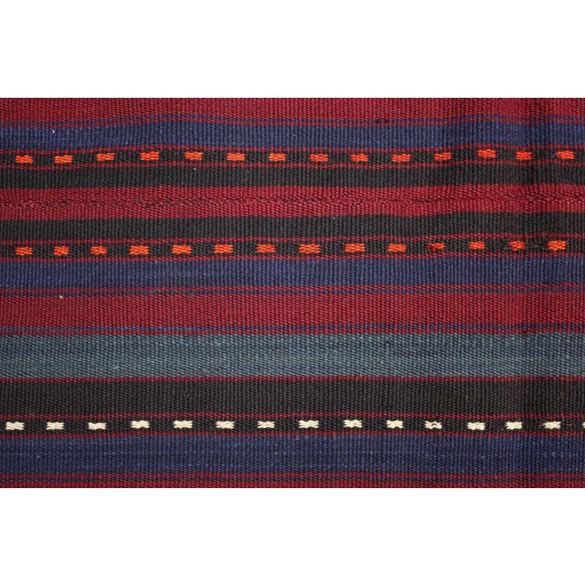 1980s Art Deco Burgundy Striped Runner Rug For Sale - Image 9 of 13