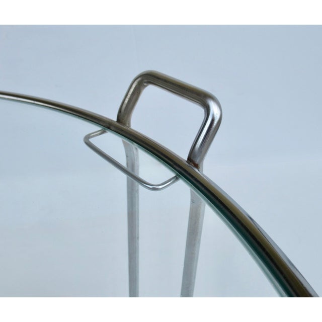 C1970's Saporiti Italia Polished Chrome Over Steel & Glass Stacking, Nesting Tables - Set of 3 For Sale - Image 14 of 18