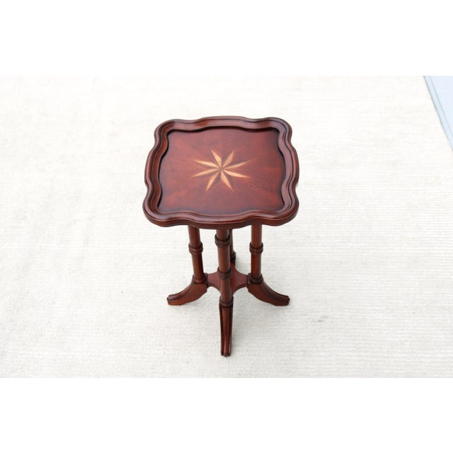 Vintage Traditional Colonial Revival Small Accent Table in Cherry and Rubberwood For Sale - Image 11 of 15