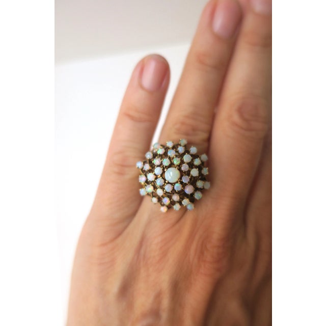 Hollywood Regency Opal and 14kt Gold Cocktail Ring, Circa 1960s For Sale - Image 3 of 10