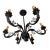 Antique Hand Forged Iron Chadelier With Acanthus Leaves, Roses and Botanicals For Sale