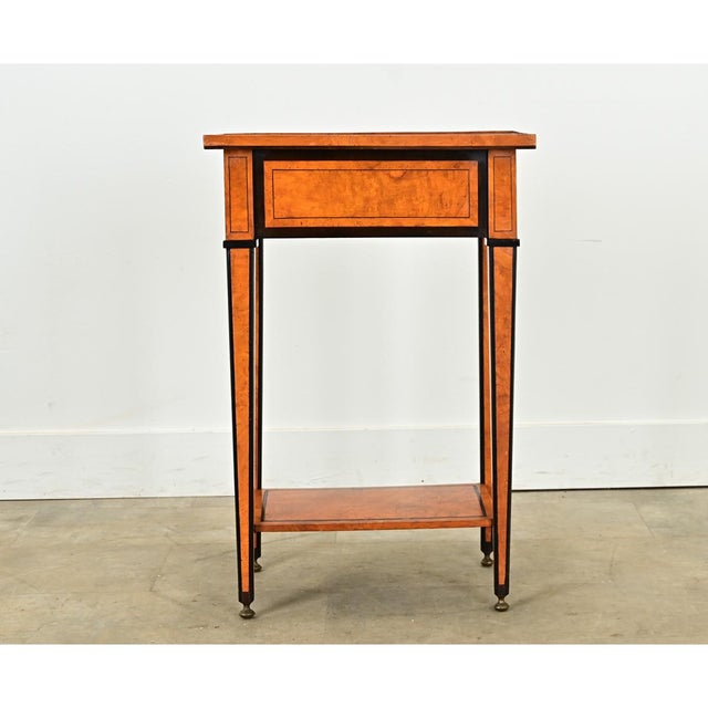 Black English 19th Century Birch Marquetry & Stone Inlay Table For Sale - Image 8 of 12