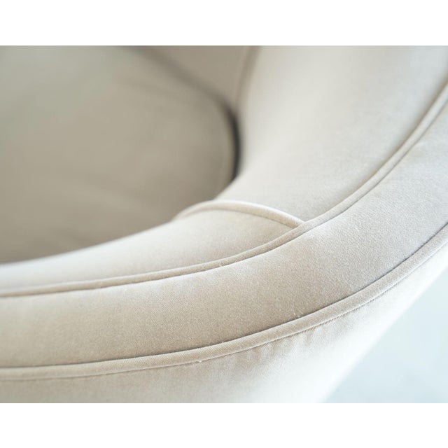 Wood Set MCM Swivel Chairs in Taupe Velvet & Walnut, C. 1950s For Sale - Image 7 of 9