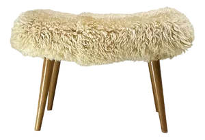 Vintage Wool Pouf, 1950s