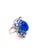 Bochic "Capri" Natural Tanzanite & Natural Diamonds Vintage Retro Ring Set In 18K White Gold & Silver Natural Oval Shape...