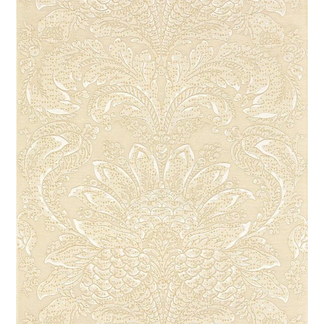 Traditional Sample - The House of Scalamandré Carlotta Damask Fabric, Bisque For Sale - Image 3 of 3