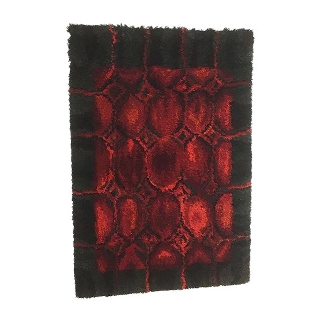 Vintage Wall Rya Rug by Helena Koskivaara for Wetterhoff, 1960s For Sale