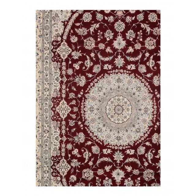 Traditional 2020s Red Nain Silk & Wool For Sale - Image 3 of 5