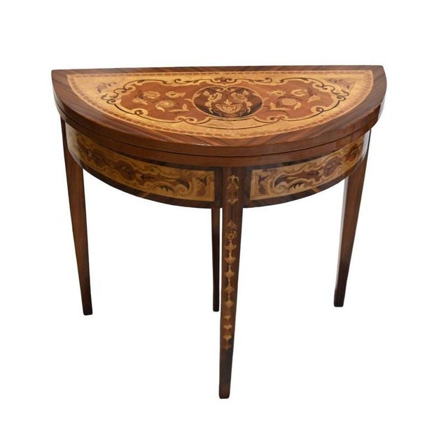 Louis XVI French Demi Lune Console Table For Sale - Image 9 of 9