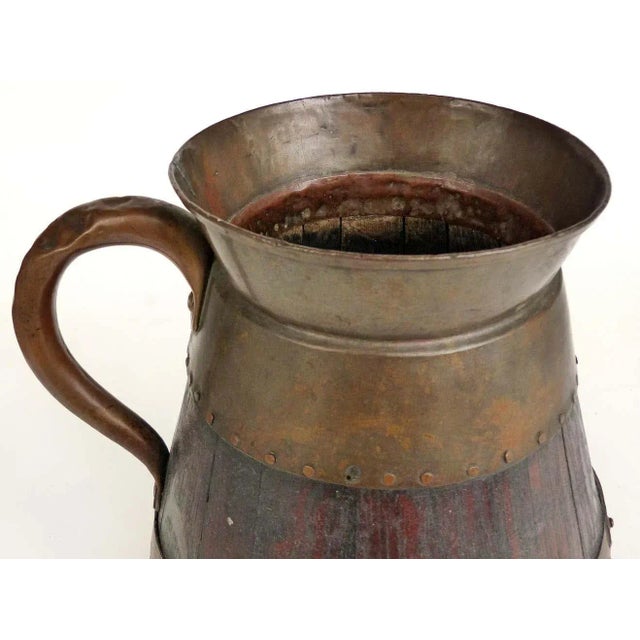 Antique European Oak and Copper Handled Peat Bucket Offered for sale is a European antique oak and copper peat bucket for...