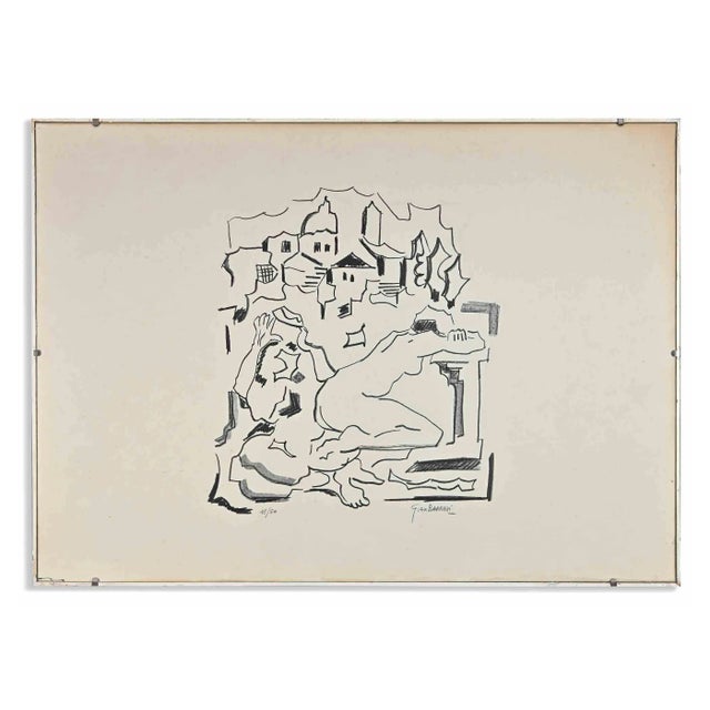 After Gian Barresi, Landscape, Original Lithograph­, 1970s For Sale