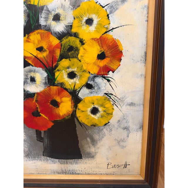 Large Mid-Century Modern Floral Still Life Painting For Sale In Portland, OR - Image 6 of 10