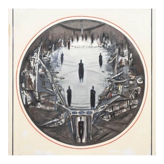 Agudelo, Untitled (Abstract Silhouette Figures), Oil on Canvas For Sale
