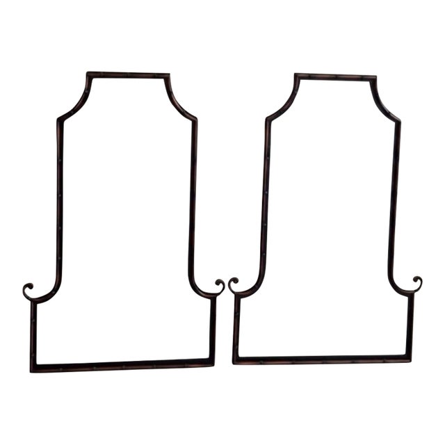 Pair of Uttermost Faux Bamboo Pagoda Wall Mirrors | Hollywood Regency Chinoiserie For Sale