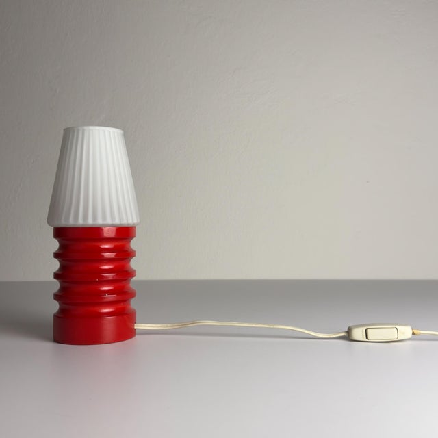 Small Mid-Century Wood and Glass Table Lamp, Italy, 1970s For Sale - Image 6 of 12