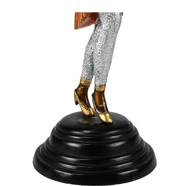 Metal Art Deco Style Bronze Dancing Lady Sculpture For Sale - Image 7 of 7