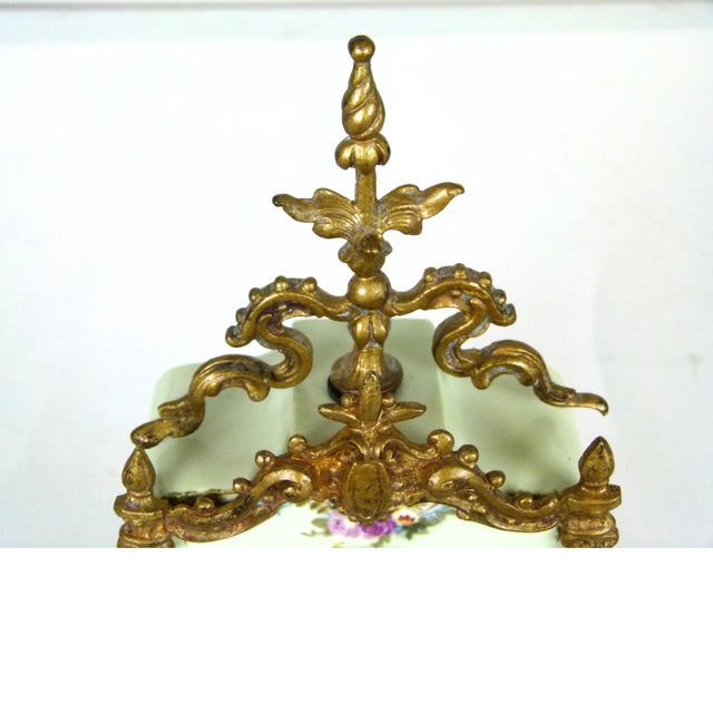 Antique 19thC French Porcelain & Ormolu Mantel Clock | for Restoration | Circa 1880–1890 For Sale In Atlanta - Image 6 of 12