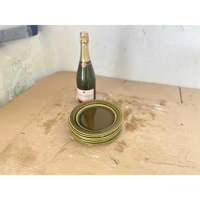 Enameld Ceramic Plates, Set of 6 For Sale - Image 9 of 10