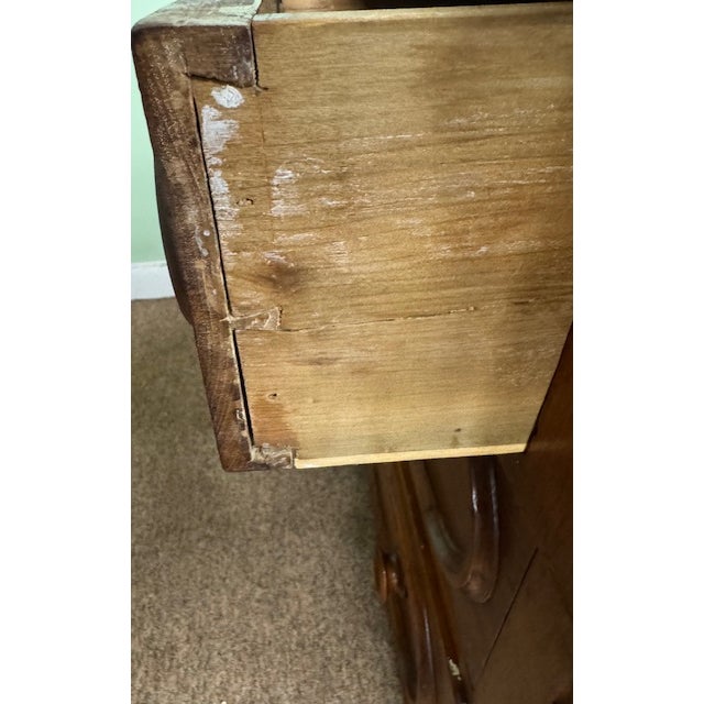 Antique Victorian Walnut 3 Drawer Bachelors Chest of Drawers For Sale In Boston - Image 6 of 6