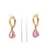 Pink sapphire pear cut tear drop earring gold Natural pear pink sapphire bezel set earrings gold Pink sapphire pear cut...