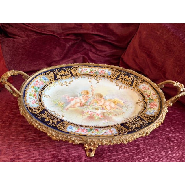 Antique French Sèvres Style Gilt Bronze Mounted Porcelain Centerpiece, Signed A. Collot, C. 1900 For Sale - Image 15 of 15
