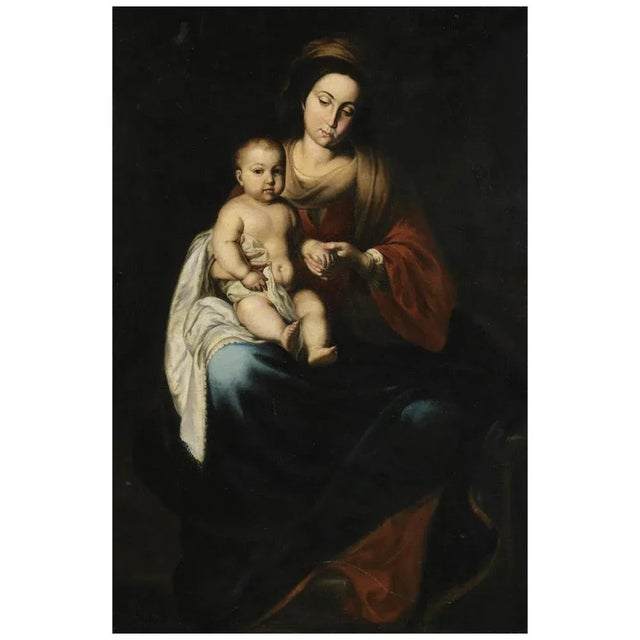 Circle of Esteban Murillo, The Virgin and Child, Oil on Canvas For Sale - Image 7 of 7