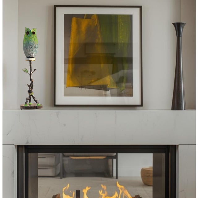 Murano Art Glass Owl Perched on a Tree Branch Torchiere Lamp For Sale - Image 15 of 18