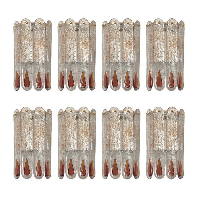 Mid-Century Modern Italian Murano Wall Sconces from Mazzega, 1970s, Set of 8 For Sale - Image 13 of 13