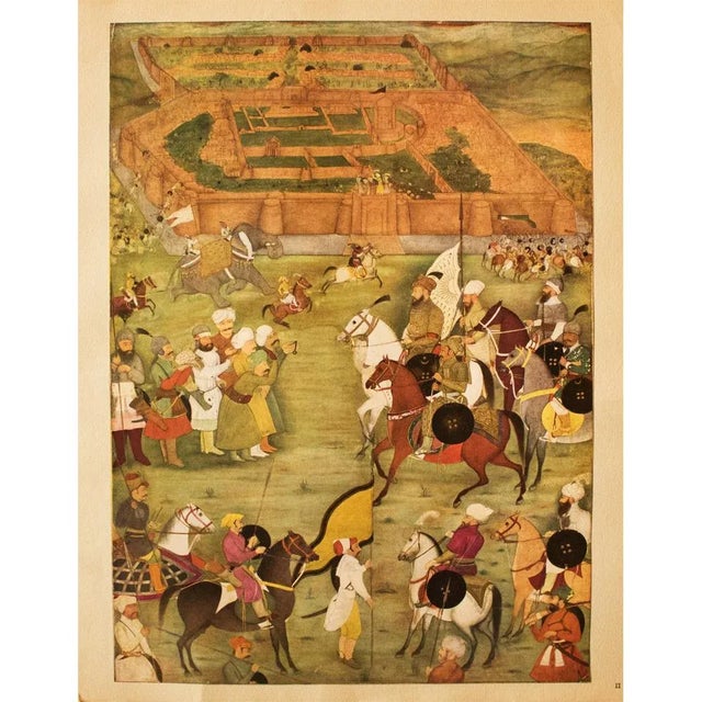 1950 Said Khan, Taking of a Town, Gold-Leafed Parisian Offset Lithograph For Sale - Image 10 of 10