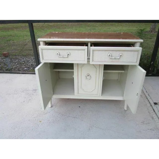 1970s Hollywood Regency Faux Bamboo Buffet Server For Sale In Naples, FL - Image 6 of 13