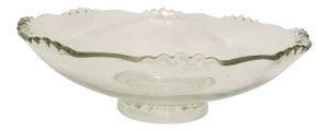 Large Art Deco Glass Serving Bowl W/ Base