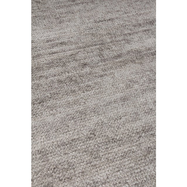 Transitional Calais Hand loom Bamboo/Silk Gray Rug-10'x14" For Sale - Image 3 of 6