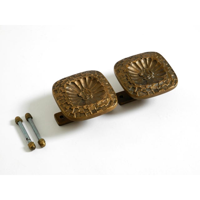 Mid-Century Modern Double-Sided Door Handles in Heavy Bronze, 1960s, Set of 2 For Sale - Image 6 of 18