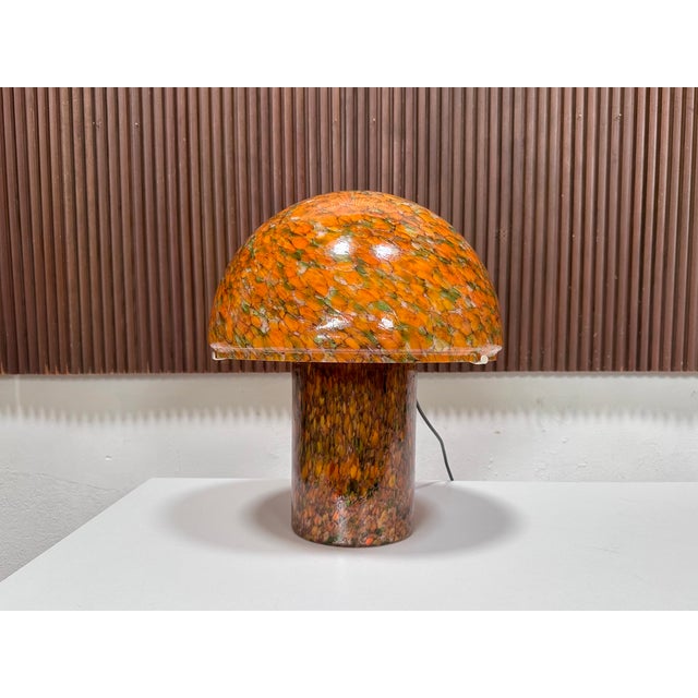 Modern Mushroom Table Lamp in Marbled Glass from Peill & Putzler, Germany, 1970s For Sale - Image 3 of 18