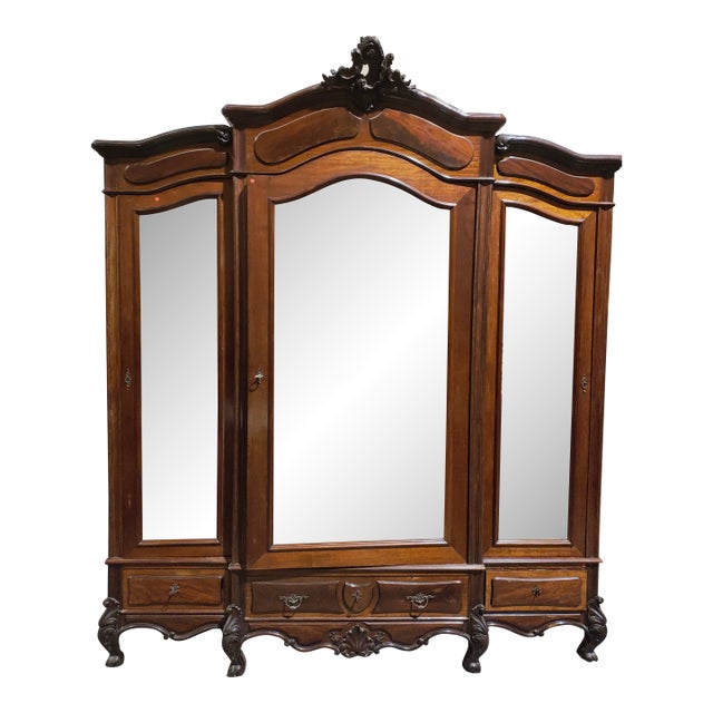 Late 19th Century LXV 3 Mirrored Armoire For Sale