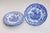 Six English blue and white transferware dinner plates from the 19th century, with Gothic ruins motifs, sold individually....