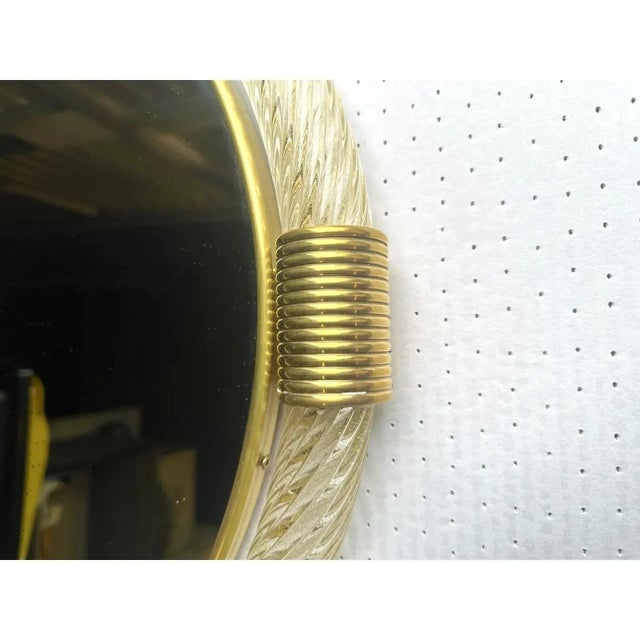Mid-Century Modern Venetian Round Murano Glass Wall Mirror by Simoeng For Sale - Image 3 of 8