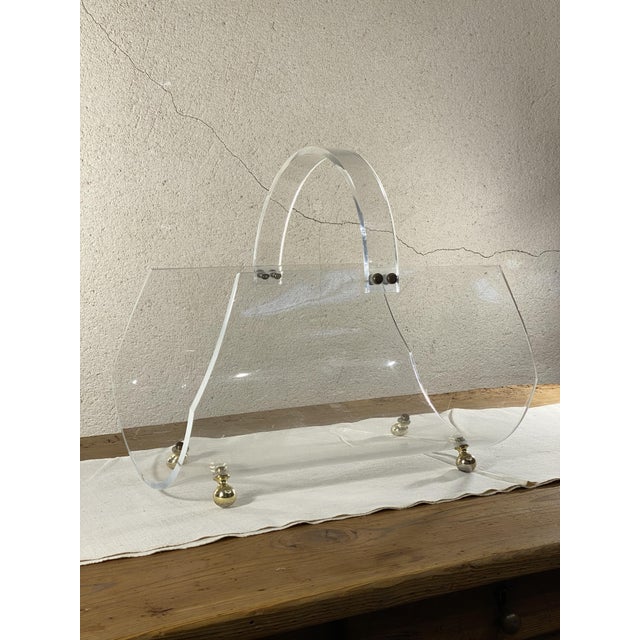 Vintage Designer Magazine Rack in Methacrylate For Sale - Image 6 of 6