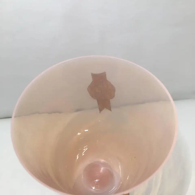 Art Deco A 1930 Pink Murano Glass Goblet by Vnc For Sale - Image 3 of 7